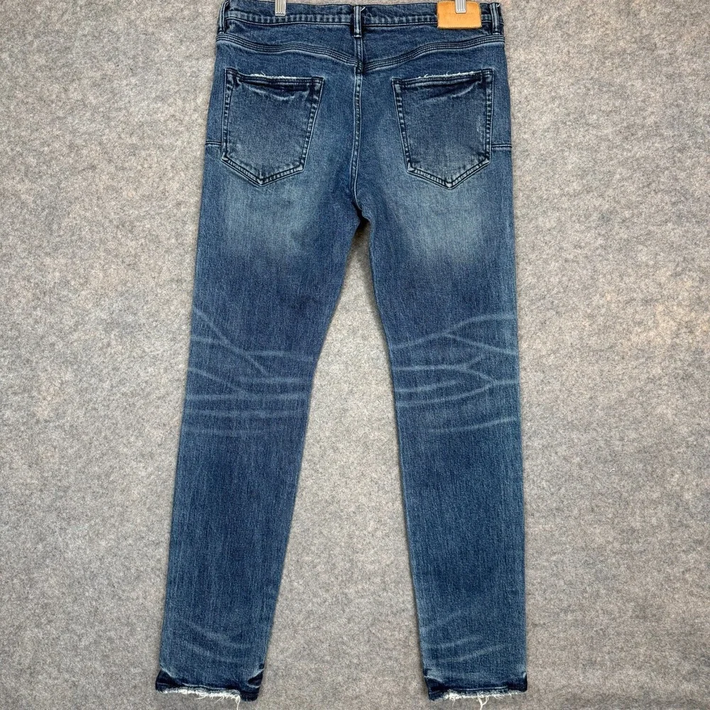 Purple Brand Jeans Mens 36 (fits 34x33) P001‎ Slim Skinny Distressed Hem Denim